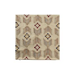 DKD Home Decor Funda de Cojín de Polyester y Algodón Beige 50 x 50 cm con Cremallera Oculta