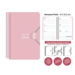 Agenda Anual (2026) Senfort Mini Espiral Tapa Pp Con Goma 90X135 S/V Rosa Pastel Precio: 7.58999967. SKU: B13ZRNP4M2
