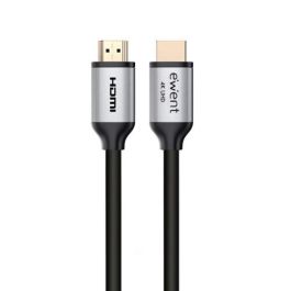 EWENT Cable HDMI 2.0 3 Metros Alta Velocidad 4K HDR Negro con Contactos Chapados en Oro