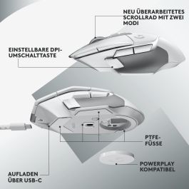 Logitech G502 X LIGHTSPEED EER2 Ratón Gaming Inalámbrico, Óptico 25600 DPI, 13 Botones Programables, Mano Derecha, Blanco
