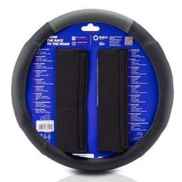 Sparco SPC1111KGR Funda Volante y Almohadillas Negro-Gris Polyester Antideslizante Lavable Universal Juego 2 Piezas