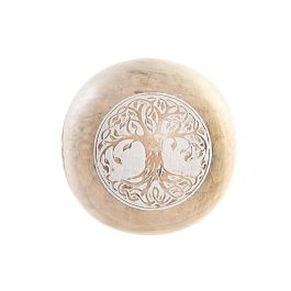 DKD Home Decor Bola Decoración Árbol de la vida Indio Hecha a mano Madera de Mango Decapé Blanco Natural 13x13x13 cm Precio: 7.49999987. SKU: S3032259