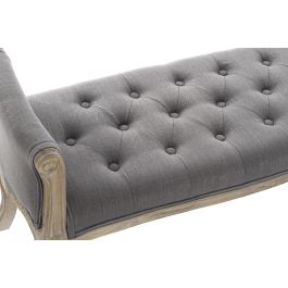 Banqueta DKD Home Decor Natural Gris oscuro Madera de caucho Lienzo 109 x 44,5 x 60 cm Banqueta DKD Home Decor Natural Gris oscuro Madera de caucho Lienzo 109 x 44,5 x 60 cm