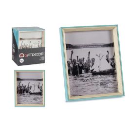 Giftdecor Portafotos Madera 20x25 cm Azul y Natural con Marco de Madera MDF y Cristal (Set de 24) Precio: 92.50000001. SKU: S3610414