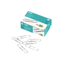 Liderpapel Clips nº2 Labiados 33 mm Caja 100 Unidades Calidad Extra Zinc