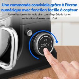 Medion MD18430 Procesador de alimentos 3 en 1, 1200 W, 5 L, 8 velocidades, función picadora, Negro