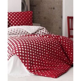 Juego de cama ASI8683743677832 - 1 funda nórdica 220x240 cm + 2 fundas almohada 60x60 cm - 100% algodón reforzado - Rojo