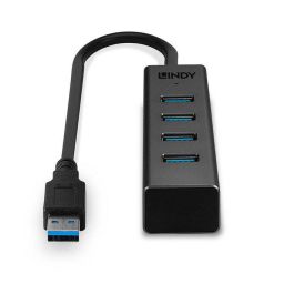 Lindy Hub USB 3.2 Gen 1 de 4 Puertos SuperSpeed (5Gbps) Tipo C a 4x Tipo A - Plug & Play Compatible con USB 2.0/1.1