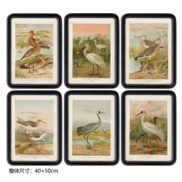 DKD Home Decor Cuadro Cottage Negro Verde Cristal MDF 1.8 x 50 x 40 cm (6 Unidades) Precio: 131.50000006. SKU: B1EGWKL7MX