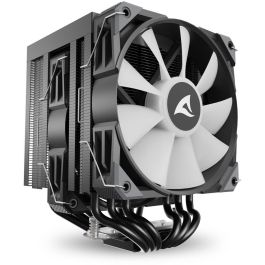Sharkoon A60 RGB Refrigerador de Aire para CPU Doble Torre con 2 Ventiladores 120mm PWM, RGB, 6 Tubos Calor Cobre, 260W TDP Negro