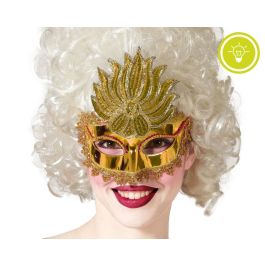 Máscara Veneciana Antifaz Dorado Brillante con Plumas para Fiestas de Lujo y Galas Precio: 1.49999949. SKU: B1CWP9A4WR