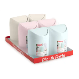 Plasticforte Papelera Tiny Sobremesa 1.6L Plástico Colores Surtidos 12.5x12.5x17.5 cm