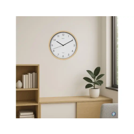 Maul Reloj Pared Cuarzo 30 cm Marco Madera Natural Clara