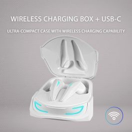 Mars Gaming MHI-ULTRAW Auriculares TWS Bluetooth 5.3 ANC+ENC 24h Batería Carga Inalámbrica RGB IPX4 Blanco