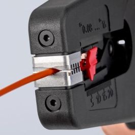 Knipex Alicate Abrazadera PreciStrip16 Automático para Cables AWG 6, Pelacables Negro/Rojo 190mm