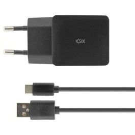 Cargador de Pared + Cable USB A a USB C KSIX USB Negro Cargador de Pared + Cable USB A a USB C KSIX USB Negro