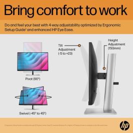 HP E24 G5 Monitor de 24 Pulgadas Full HD para Oficina y Hogar. Pantalla Ergonómica con Confort Visual y Flexibilidad Ajustable