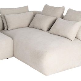 Sofá Chaise Longue Derecha Crema Tejido 307 X 202 X 81 cm