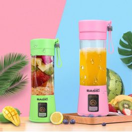 Basic Home Exprimidor Portátil Recargable 420M Basic - Dimensiones: 8.5 cm de ancho x 24.5 cm de alto x 8.5 cm de largo, Peso: 19.42 kg (9 Unidades)