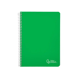 Liderpapel Cuaderno espiral A5 Witty tapa dura 80 hojas 90gr cuadro 4mm con margen color verde