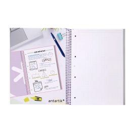 Cuaderno Espiral A4 Micro Antartik Dots Tapa Forrada 80H 90 gr Rayado Puntos 1 Banda 4 Taladros Rosa