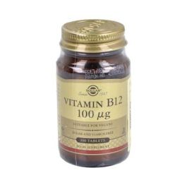 SOLGAR Vitamina B12 (Cianocobalamina) 100 µg, Apoyo Sistema Nervioso, Apto Veganos, 100 Comprimidos Precio: 10.9499995. SKU: S0582054