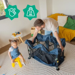 Badabulle Cuna de viaje Easy Clip BAD3661276187276 Plegable Ligera Compacta con Bolsa de Transporte Colchón Incluido