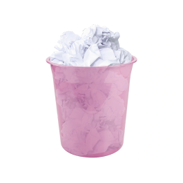 Liderpapel Papelera de Plástico Rosa Translúcido 13 Litros 275x285 mm