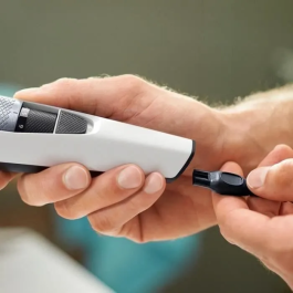 Philips Cortapelos Beardtrimmer BT3206/14 con Sistema Lift & Trim, 10 Posiciones de Longitud, Uso 45 Minutos sin Cable, Color Blanco