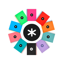 Antartik Cuaderno Espiral A5 Micro Tapa Forrada 120 Hojas 90gr Cuadro 5mm Colores Surtidos