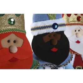 DKD Home Decor Figura Navidad Tradicional Reyes Magos Poliéster Multicolor 15x71x30 cm (6 Unidades)
