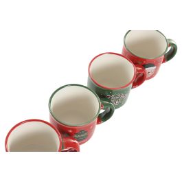 DKD Home Decor Mug Navidad Tradicional Porcelana 100ml Apto Microondas Lavavajillas Verde Rojo Surtido Aleatorio 12 Unidades