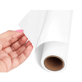 Liderpapel Rollo Adhesivo Blanco Brillo para Forrar Superficies, 0,45 x 20 mt, 100 micras Grosor