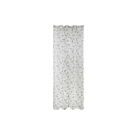 DKD Home Decor Cortina Modelo Alpino con Estampado de Hoja, Poliéster Blanco Gris, 270 cm Alto x 140 cm Ancho, Pack de 2 Unidades, 75 gsm