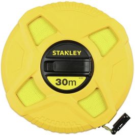 Stanley 0-34-296 Cinta Métrica Fibra Vidrio 20m x 12.5mm, Caja ABS Antideslizante, Manivela Plegable, Alta Visibilidad