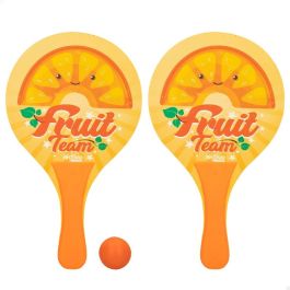 Palas de Playa con Pelota Aktive Summer Fruits Madera 18,5 x 31,5 cm (24 Unidades)