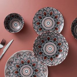 Home Deco Factory Plato Postre Mandala Mirage Naranja Diámetro 19 cm