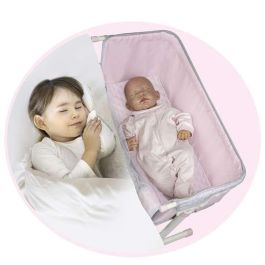Decuevas Cuna regulable "Duerme conmigo" para muñecas de hasta 48 cm. Cuna de juguete de metal, plástico y poliéster