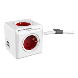 Powercube Extended + USB Base Múltiple, 4 Tomas de Corriente + 2 USB, Cable 1.5m, Color Surtido