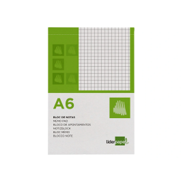 Liderpapel Bloc de Notas A6 Cuadro 4mm 80 Hojas 60g/m² Perforado