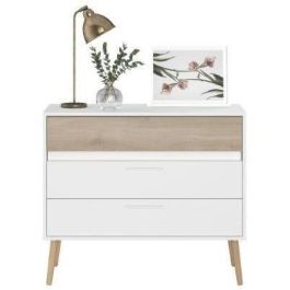 Parisot AALBORG3500CO3T Cómoda AALBORG 3 cajones Blanco Estilo escandinavo 90,8 x 40 x 77,5