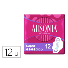 Ausonia Compresas Super Alas 12 unidades con sistema No Olor Precio: 1.79000016. SKU: S0572980
