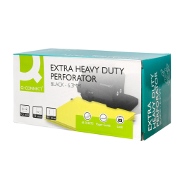Q-connect Taladrador KF01237 Negro, Capacidad 65 Hojas, Apertura 6,5 mm
