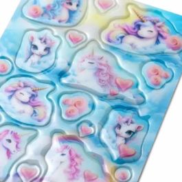HERMA 15777 Sticker MAGIC HAPPY UNICORN TRANSPUFFY - Adhesivo Permanente Multicolor para Niña
