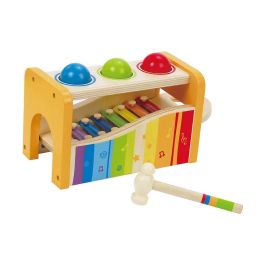 Banco de musica con xilofono de madera, dos modelos de juego (xilofono o golpeando las bolas) 24x15x13,5 cm Banco de musica con xilofono de madera, dos modelos de juego (xilofono o golpeando las bolas) 24x15x13,5 cm