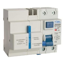 Solera Interruptor diferencial 2 polos 40A 30mA AC con reconexión automática y 3 tiempos de rearme, protección sobretensión EN-50550, retractilado, cbra2p4030a