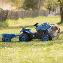 Smoby Tractor a pedales Farmer XL con remolque azul 142x44x54 cm