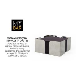 Servilletero Cocktail Acero 12x12x6 cm My Bar (24 Unidades) Servilletero Cocktail Acero 12x12x6 cm My Bar (24 Unidades)