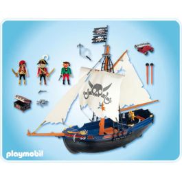 Playmobil 5810 Barco de Remos Pirata con Cañón Disparador de Proyectiles y Bote Flotante Playmobil 5810 Barco de Remos Pirata con Cañón Disparador de Proyectiles y Bote Flotante