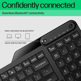 HP 460 Teclado Bluetooth Inalámbrico Multi-dispositivo (3), Compacto con Numpad, Batería 24 meses, Teclas Ergonómicas, Resistente a Derrames